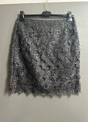Jupe sequins gris argent, condition: New with tags, size: S / 36 / 8, €30.00, €32.20 includes Buyer Protection