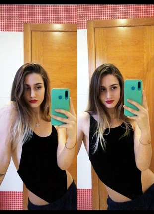 Body negro de Pull and Bear abierto por la espalda., marque: Pull & Bear, état: Très bon état, taille: XS / 34 / 6, 3,00 €, 3,85 € Protection acheteurs incluse