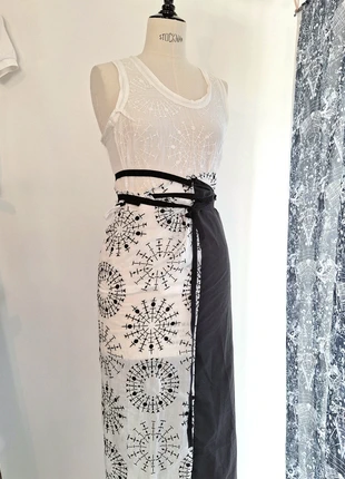 pretty silk cotton wrapskirt sarong, merk: Ann Demeulemeester, staat: Nieuw zonder prijskaartje, maat: Overige, € 115,00, € 121,45 inclusief Kopersbescherming