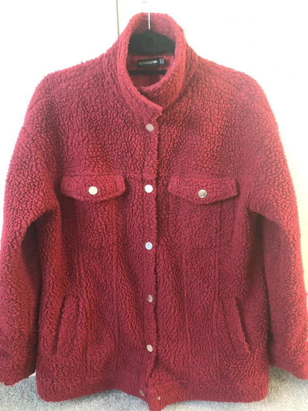 Dark red teddy coat shop