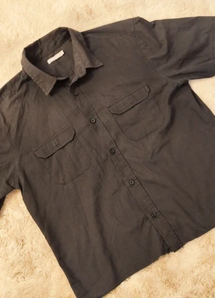 Chemise noir manches courtes fluide- crop top - Bronzini - taille L- bon état, marque: Bronzini, état: Bon état, taille: L, 8,00 €, 9,10 € Protection acheteurs incluse