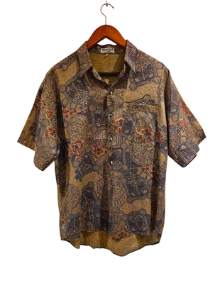 Chemise vintage Thai Silk motifs orientaux dorés, marque: Vintage, état: Très bon état, taille: L, 16,00 €, 17,50 € Protection acheteurs incluse