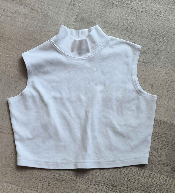 White Sleeveless Crop top S 1