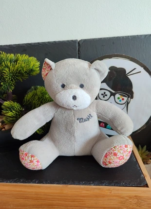 peluche Doudou ours pantin Musti mustela blanc gris rose fleur Rouge DD003554, brand: Mustela, condition: Very good, size: One size, €18.00, €19.60 includes Buyer Protection Pro