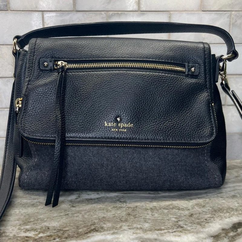 Kate Spade Cobble Hill Leather Toddy Black Charcoal Satchel