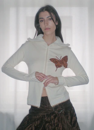 Off-white butterfly double zip-up wool blend pullover, marke: Vintage Dressing, zustand: Sehr gut, größe: M / 38 / 10, 42,00 €, 44,80 € inklusive Vinted-Käuferschutz