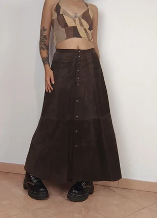 Jupe longue marron en cuir Vintage 70s 80s taille S/M, brand: Vintage, condition: Very good, size: M / 38 / 10, €60.00, €63.70 includes Buyer Protection Pro
