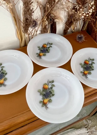 🌺🌸 Nostalgie - Lot n° 7 - 4 assiettes creuses " Fruits de France " - 21 cm - Arcopal 🇫🇷, marca: Arcopal, estado: Muy bueno, 16,00 €, 17,50 € Protección al comprador Pro incluida