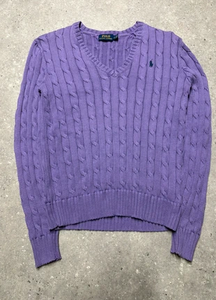 Torsadé Ralph Lauren col v femme violet brodé hiver sweat cable knit vneck V-PURL3, marque: Ralph Lauren, état: Très bon état, taille: S / 36 / 8, 54,90 €, 58,35 € Protection acheteurs incluse