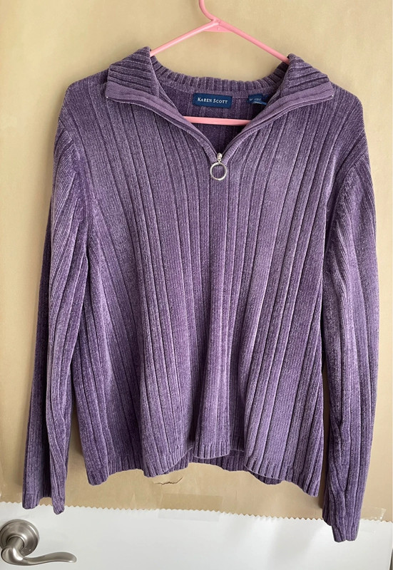 Purple Quarter Zip Sweater 1