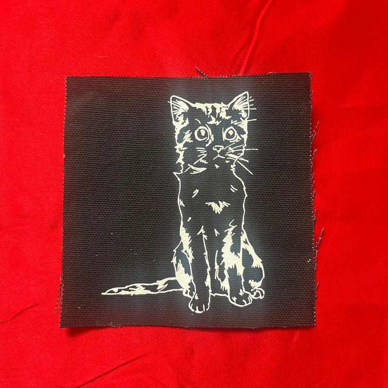 AJJ cat sew-on punk patch