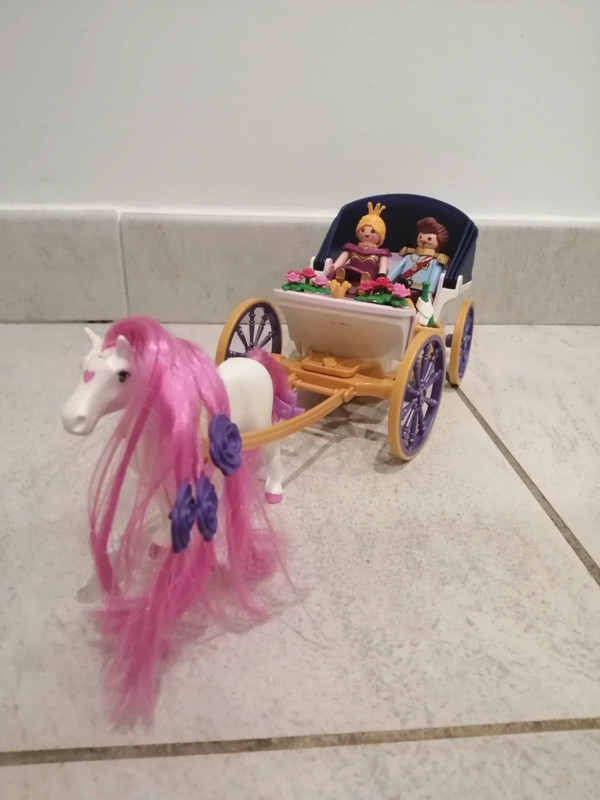 PLAYMOBIL - Enfants et Calèche - Chariot avec 2 enfants et 1 poney