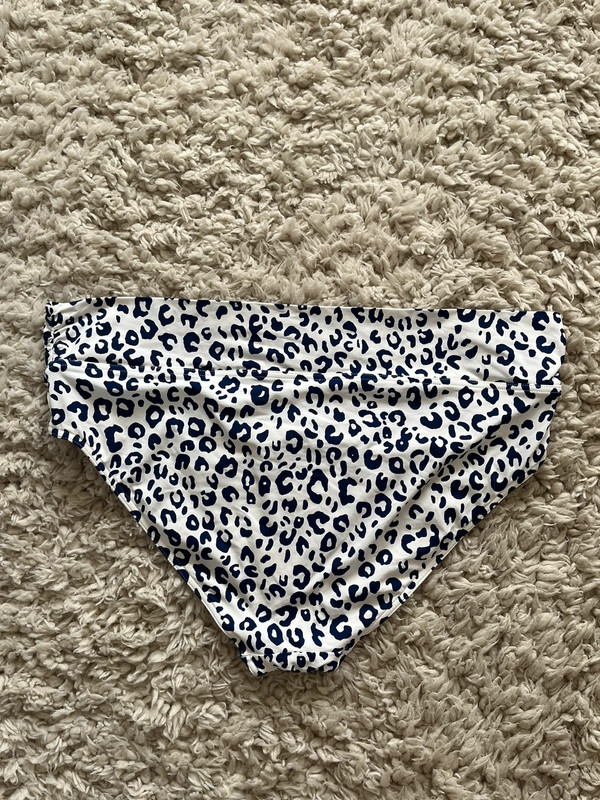 M&S Tummy Control Roll Top Animal Print Bikini Bottoms - Blue Mix