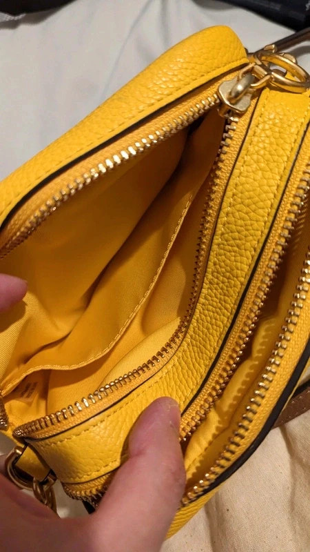 Yellow Tory Burch Perry Bombe Leather Camera Bag Tan Strap | Vinted