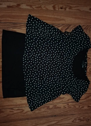 Tee-shirt noir à pois blancs, brand: Etam, condition: Very good, size: S / 36 / 8, €1.00, €1.75 includes Buyer Protection