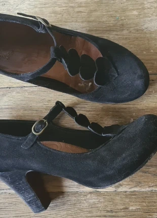 Chie Mihara suede Mary Janes hartjes pumps plateau/platform hak, merk: Chie Mihara, staat: Goed, maat: 40, € 30,00, € 32,20 inclusief Kopersbescherming