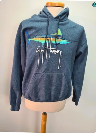sweat à capuche vintage Guy Harvey weave bleu gris taille M - 568, marque: Guy Harvey, état: Très bon état, taille: M, 14,00 €, 15,40 € Protection acheteurs incluse