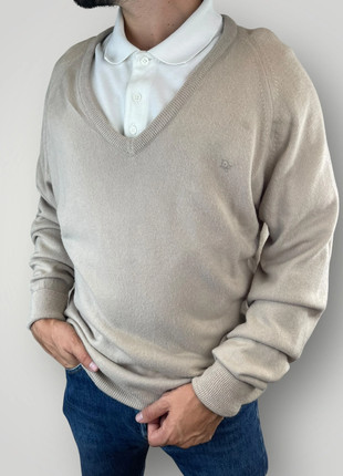 Pull Christian Dior homme L beige vintage col rond logo brodé made in USA (2526), marque: Christian Dior, état: Très bon état, taille: L, 49,00 €, 52,15 € Protection acheteurs (Pro) incluse