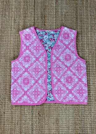 Veste Sans Manches, Gilet Sans Manches Matelassé Rose Motifs Géométrique Intérieur Fleuri Taille L, brand: Lili & Lala, condition: Very good, size: L / 40 / 12, €45.00, €47.95 includes Buyer Protection Pro