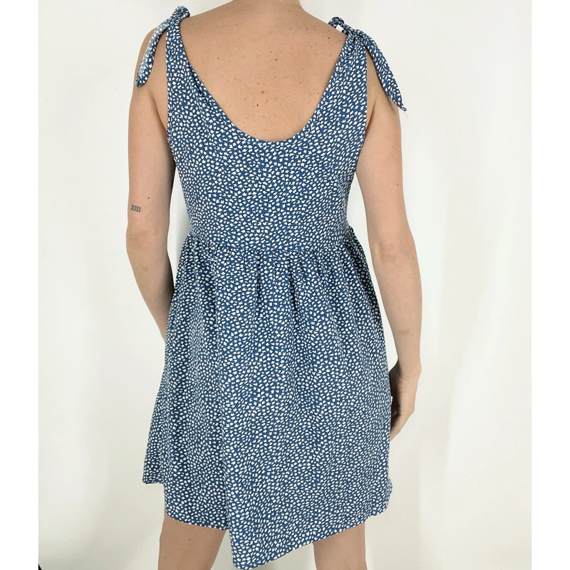 NWOT Shein Blue Floral Ditsy Mini Sun Dress Size Small 2