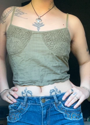 Petit haut kaki, brand: aucune, condition: Very good, size: S / 36 / 8, €2.00, €2.80 includes Buyer Protection