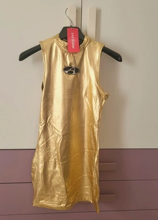 Vestito corto oro discoteca, brand: Shein, condizioni: Nuovo con cartellino, taglia: S / IT 40 / EU 36, €5.00, €5.95 include la Protezione acquisti