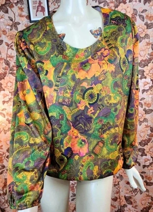 Blouse ample multicolore oversize Colorful patterned shirt multicolored  42 44 XL XXL, marque: Vintage Chic, état: Très bon état, taille: XL / 42 / 14, 6,00 €, 7,00 € Protection acheteurs incluse