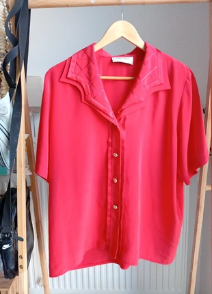 Chemise vintage blouse manche courte rouge vif, brand: TALENTI, condition: Very good, size: L / 40 / 12, €5.00, €5.95 includes Buyer Protection