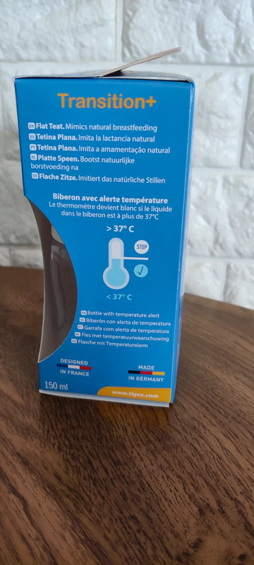 Biberon TRANSITION+ 150ml avec Alerte Température 0-6m - Tigex