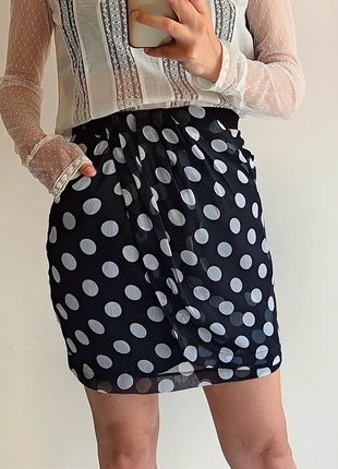 Saia lápis pretas às bolas brancas , marca: Blanco, estado: Novo sem etiquetas, tamanho: XS / 34 / 6, €8.95, €10.10 inclui Proteção do Comprador