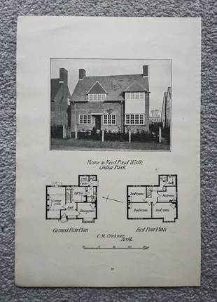 House in heath drive, gidea park & house on reed pond walk- antique print - 1913, brand: NO LABEL, condition: Good, £8.99, £10.14 includes Buyer Protection Pro