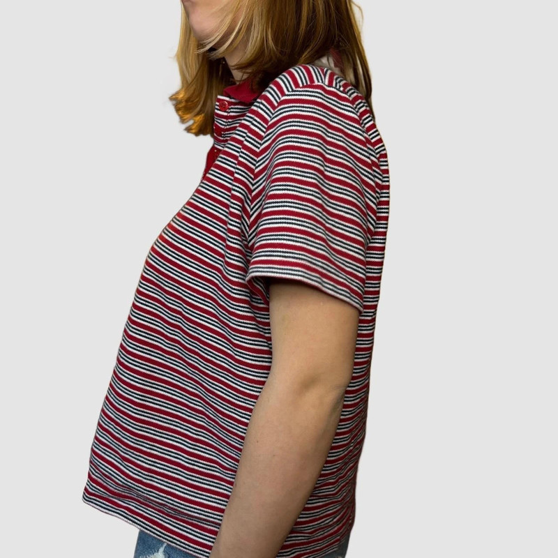 red & black striped 90s style polo grunge top! 4