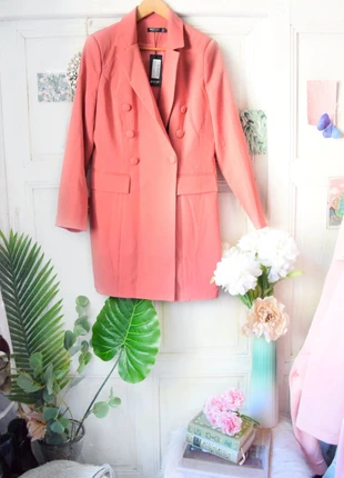 🌸 🌿 Blazer long vieux rose Nasty Gal 🌿🌸, marca: Nasty Gal, estado: Novo com etiquetas, tamanho: L / 40 / 12, €22.00, €23.80 inclui Proteção do Comprador