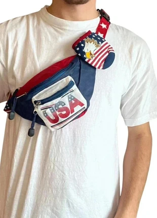 Sacoche Banane Vintage USA Rouge et Bleu Avec un Aigle, brand: Vintage Dressing, condition: Very good, €10.00, €11.20 includes Buyer Protection