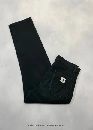 Jean Carhartt wip Noir W’ Pierce Pant 100% coton Jean Droit Knee Boyfriend - S w27 #810, merk: Carhartt, staat: Heel goed, maat: S / 36 / 8, € 49,00, € 52,15 inclusief Kopersbescherming Pro