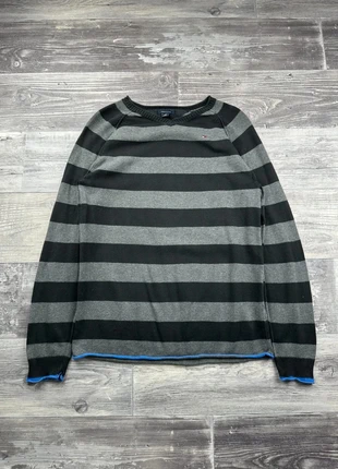 Pull col V rayé Tommy Hilfiger Gris et Noir taille L, marque: Tommy Hilfiger, état: Très bon état, taille: L / 40 / 12, 13,00 €, 14,35 € Protection acheteurs (Pro) incluse