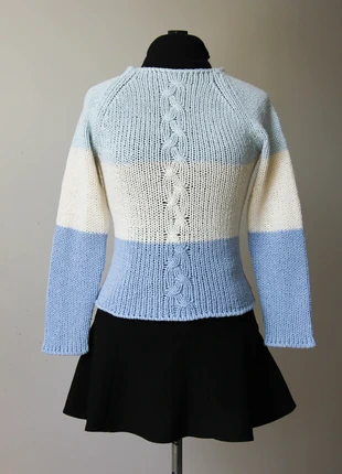 Pull coloré tricolore manches longues style rétro couleurs pastels bleues Y2K années 2000, marke: Vintage Dressing, zustand: Sehr gut, größe: M / 38 / 10, 5,00 €, 5,95 € inklusive Vinted-Käuferschutz