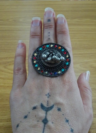 Anillo Vintage extra grande Afgano, Ethnic Tribal Kuchi Style, marca: Vintage, estado: Muy bueno, tamaño: Ajustable, 25,00 €, 26,95 € Protección al comprador incluida