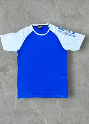 EA7 Emporio Armani Herren T-Shirt – Blau & Weiß, marke: Emporio Armani, zustand: Sehr gut, größe: M, 30,00 €, 32,20 € inklusive Vinted-Käuferschutz