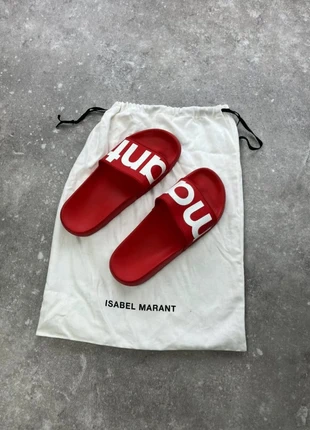Claquettes Isabel Marant rouges logo blanc slides T39, marca: Isabel Marant, estado: Muito bom, tamanho: 39, €55.00, €58.45 inclui Proteção do Comprador Pro