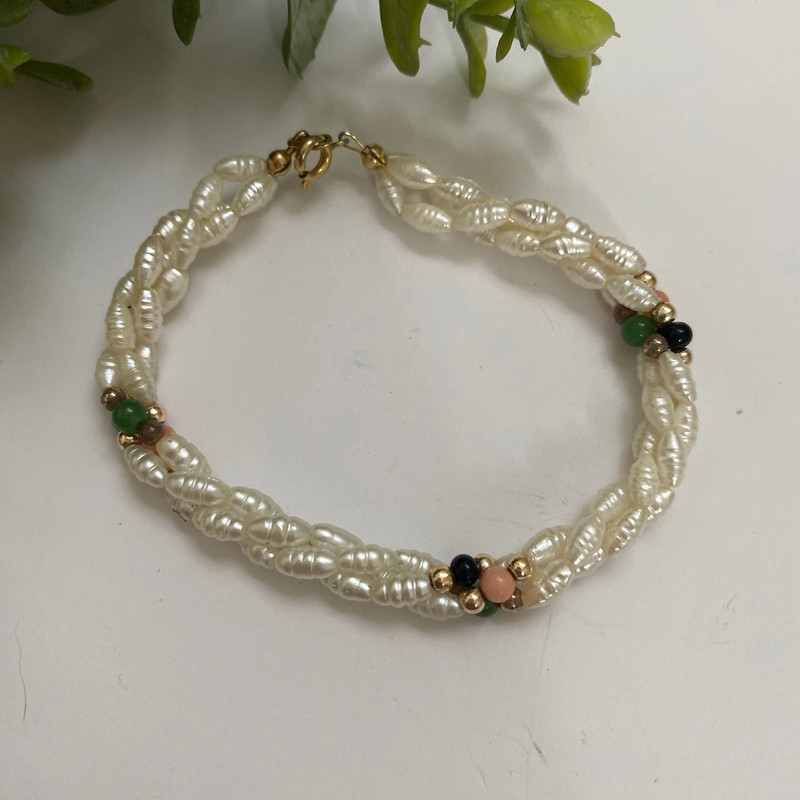 Vintage braided pearl bracelet 3