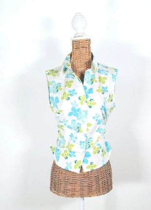 Original Vintage Bluse tailliert Schleife geblümt Frühjahr Sommer | Gr. S (36/38), brand: original vintage, condizioni: Ottime, taglia: S / IT 40 / EU 36, €8.00, €9.10 include la Protezione acquisti