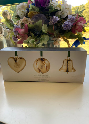 Georg Jensen set of 18 carat gilt Christmas ornaments new in box, marca: Georg Jensen, estado: Nuevo sin etiquetas, 55,00 €, 58,45 € Protección al comprador incluida