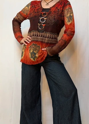 Top à motifs vintage, coloré, top long à à manches longues, marca: Vintage Dressing, estado: Muy bueno, tamaño: S / 36 / 8, 10,50 €, 11,73 € Protección al comprador incluida