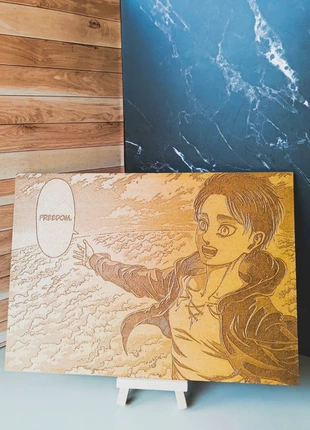 Attack On Titan / Gravure laser sur Bois, brand: Fait Main, condition: Very good, €25.00, €26.95 includes Buyer Protection Pro