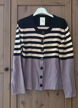 Golf Thought lilla a righe bianche e nere in lana e cotone organico Taglia M, brand: Thought, condizioni: Ottime, taglia: M / IT 42 / EU 38, €20.00, €21.70 include la Protezione acquisti