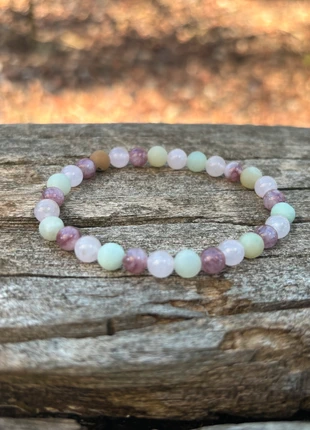 Bracelet élastique de Lithothérapie en Quartz Rose, Amazonite et Lépidolite, zustand: Sehr gut, 12,00 €, 13,30 € beinhaltet Vinted-Käuferschutz Pro