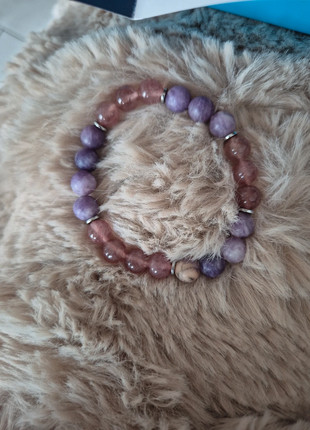 Bracelet Lépidolite, Quartz Rose, marque: Pierre, état: Neuf sans étiquette, 3,00 €, 3,85 € Protection acheteurs incluse