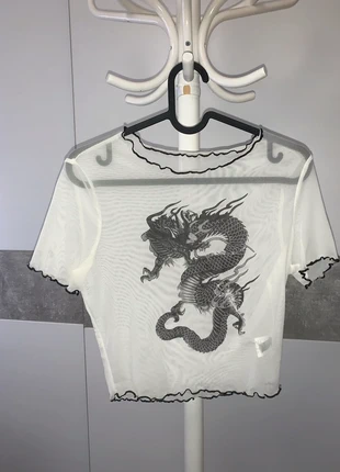 Doorzichtige topje met een draak , marca: Shein, estado: Muy bueno, tamaño: S / 36 / 8, 5,00 €, 5,95 € Protección al comprador incluida