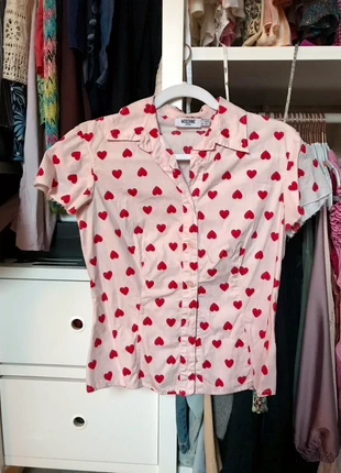 Moschino Jeans Heart Print Shirt, brand: Moschino Jeans, condition: Very good, size: S / UK 8-10, £68.20, £72.31 includes Buyer Protection
